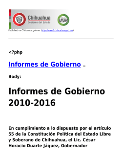 Informes de Gobierno - Gobierno del Estado de Chihuahua