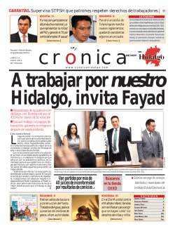 lunes 13 de junio - La Crónica de Hoy en Hidalgo