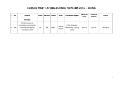 Cursos China Técnicos 2016 MINCOM