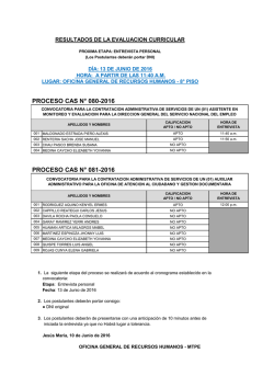 proceso cas n° 080-2016 proceso cas n° 081-2016