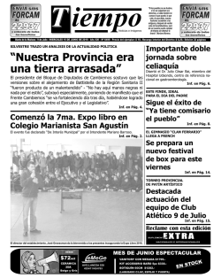 Nuestra Provincia era una tierra arrasada - Diario Tiempo Digital