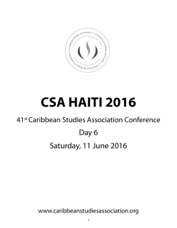 Saturday, 11 June 2016 - Caribbean Studies Association