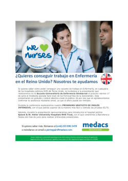 ¿Quieres conseguir trabajo en Enfermería en el Reino Unido