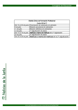 Calendario Distrito Único FP 2016/17