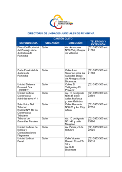 DIRECTORIO DE UNIDADES JUDICIALES DE PICHINCHA
