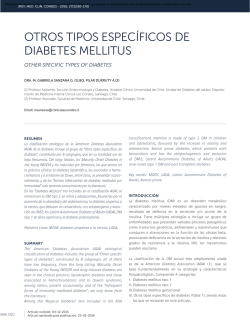 OTROS TIPOS ESPEC&Iacute;FICOS DE DIABETES MELLITUS