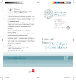Clásicas y Orientales - Universidad Eclesiástica San Dámaso