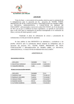 Anuncio lista DEFINITIVA proyecto 3