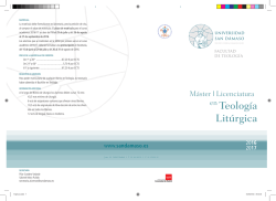 Teología Litúrgica - Universidad Eclesiástica San Dámaso