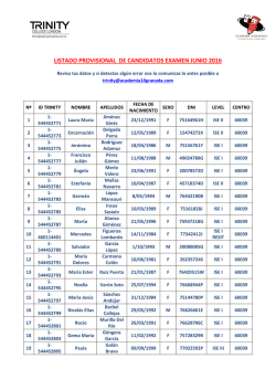listado definitivo de candidatos examen junio 2016