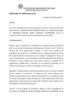 resolucion 005-2016 - Colegio de Abogados de Lima