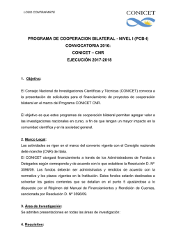 convocatoria 2016: conicet – cnr ejecución 2017-2018