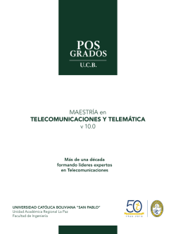 Maestría en TELECOMUNICACIONES Y TELEMÁTICA v 10.0