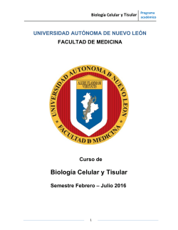 Biología Celular y Tisular - Facultad de Medicina de la UANL