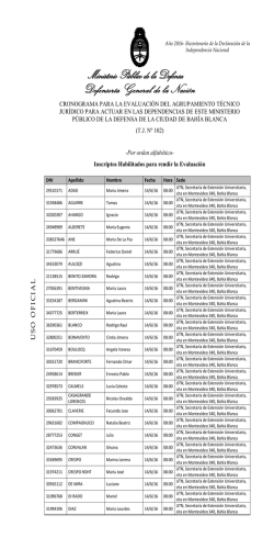 Cronograma de Evaluaciones - Ministerio Público de la Defensa