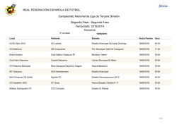 Horarios Campeonato Nacional de Liga de Tercera División REAL