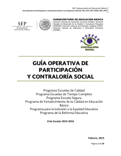 Guía Operativa de Participación y Contraloría Social en Los