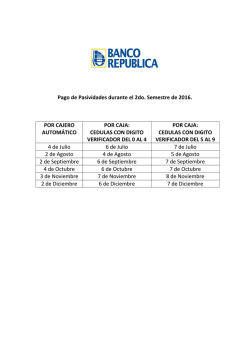 Pago de Pasividades durante el 2do. Semestre de 2016. POR