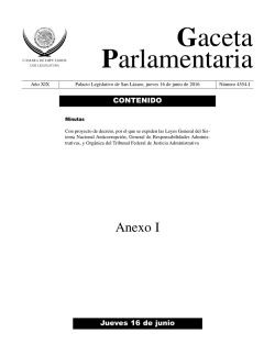 Anexo I - Gaceta Parlamentaria, Cámara de Diputados