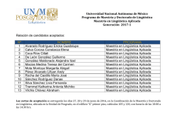 Universidad Nacional Autónoma de México Programa de Maestría y