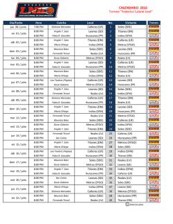 Calendario LNB 2016