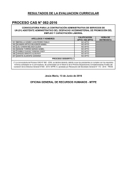 proceso cas n° 082-2016 - Ministerio de Trabajo y Promoción del