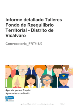 Informe detallado de Talleres de formación y Empleo de Vicálvaro