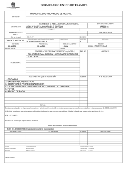 formulario unico de trámite - Municipalidad Provincial de Huaral