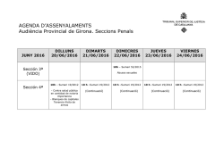 AGENDA D`ASSENYALAMENTS Audiència
