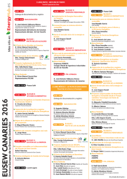 Programa completo de la Semana Europea EUSEW Canaries 2016