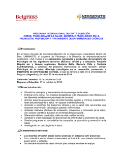 Convocatoria Psicología de la salud