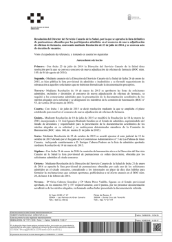 Resolución del Director del Servicio Canario de la Salud, por la que