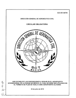 CO AV-44/15 Que establece las disposiciones a seguir en el