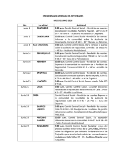 Calendario de actividades