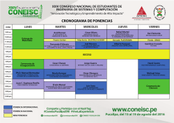 CRONOGRAMA DE PONENCIAS Pucallpa, del 15 al 19