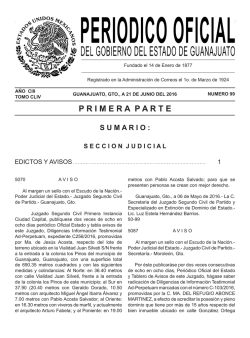 primeraparte - Peri&oacute;dico Oficial - Gobierno del Estado de Guanajuato
