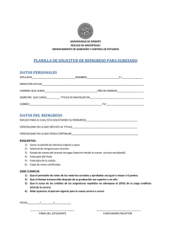Planilla de Reingreso de Egresado - UDO Anzo&aacute;tegui