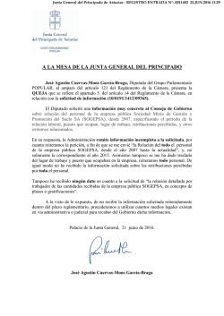 1ª queja x falta información - Junta General del Principado de Asturias