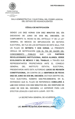 ÿþ2 0 1 6 - 0 6 - 1 8 ( 1 ) - Poder Judicial de Estado de Aguascalientes