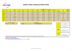 export vessel schedules north spain