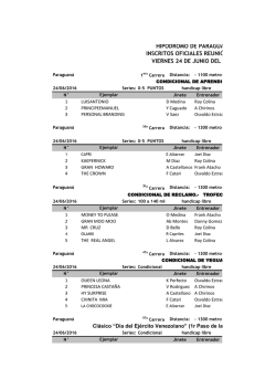 Inscritos y retrospectos Paraguaná viernes 24 de