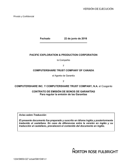 VERSIÓN DE EJECUCIÓN Fechado 22 de junio de 2016 PACIFIC