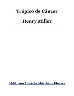 Tr&oacute;pico de C&aacute;ncer Henry Miller