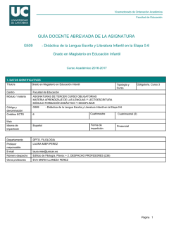 Guía docente abreviada de la asignatura: Didáctica de la Lengua