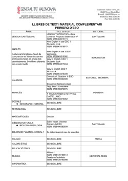 llibres de text i material complementari primero d`eso