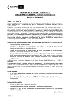 Requisitos y Normas de uso de la Tarjeta Solidaria.