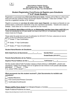 Student Registration Form/Forma de Registro para Estudiante 7th