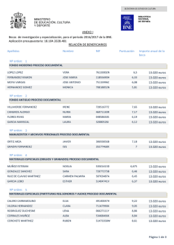 Relación de beneficiarios - Biblioteca Nacional de España