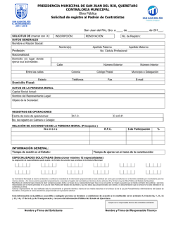 Formato de Solicitud al padr&oacute;n de contratistas.