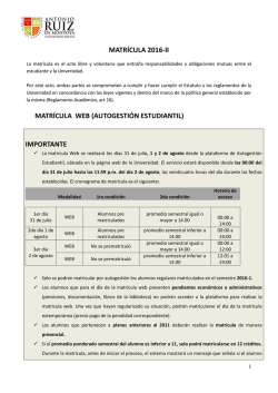 Información para la matrícula 2016